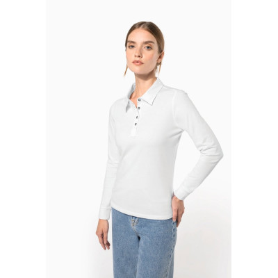 Polo jersey de senhora de manga comprida